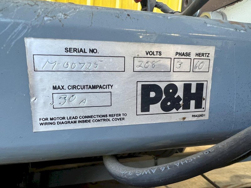 2 TON P&amp;H "HEVI-LIFT SERIES M" POWERED CABLE HOIST WITH POWER TROLLEY: STOCK #17098