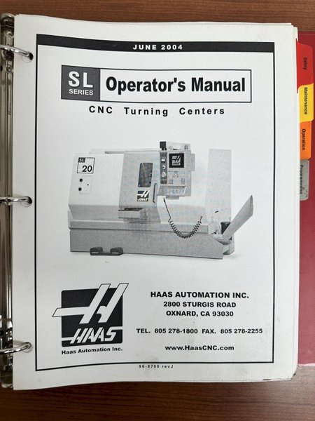 2004 HAAS MODEL #SL-20T CNC LATHE TURNING CENTER C AXIS &amp; LIVE TOOLING: YOBRO #24480