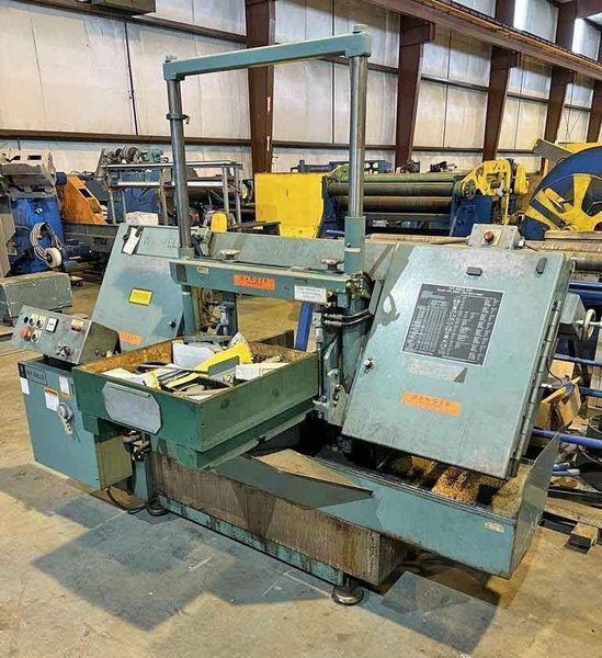 16" X 20" W.F. WELLS TWIN POST SEMIAUTOMATIC HORIZONTAL BAND SAW STOCK# 3422