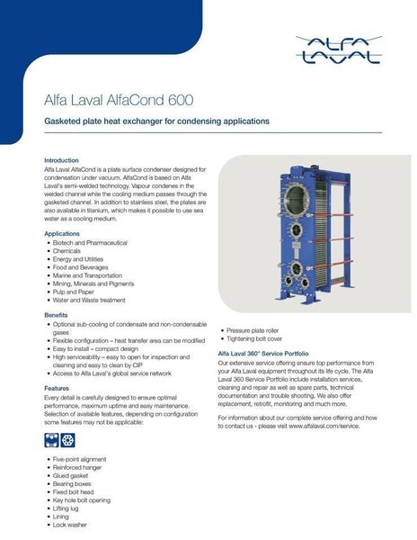 2006 ALFA LAVAL ALFACOND 600 GASKETED PLATE AND FRAME HEAT EXCHANGER