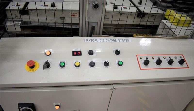 1200 Ton Minster E2-1200 Eccentric Shaft Straight-Side Transfer Press, 12&quot; STR, 44&quot; SH, 120&quot; LR x 60&quot; FB BA, 25-45 SPM