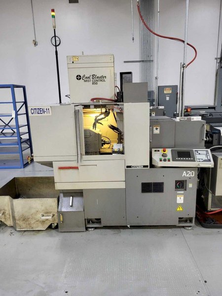 Citizen A20 VIIPL CNC Swiss Lathe, 2008 – LNS Barfeed, Fire Suppression System, Cool Blaster Mist Buster