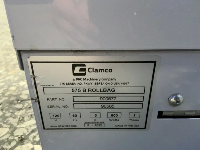 CLAMCO 12” W ROLL SEMI-AUTOMATIC TABLETOP BAGGER  -  575B ROLLBAG