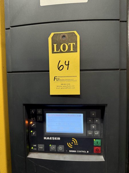2018 Kaeser model CSD 100 sigma air cooled air compressor s/n 1289, 100 hp, 494 cfm, 11,545 run hours, 8,351 load hours