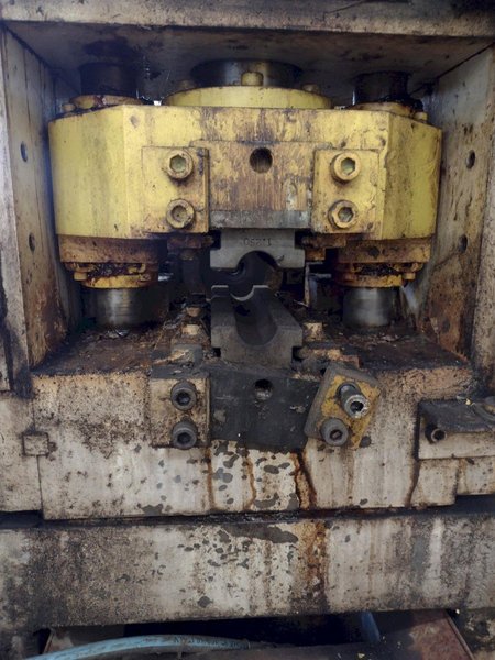 25,000 LB. MITCHELL (4) DIE IN LINE TUBULAR CONVEYOR ROLL SHAFT END FORMING MACHINE: STOCK #15298