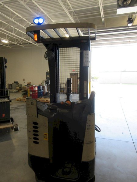 Crown Electric Standing Reach Forklift with Charger, 3500 LB Load Capacity- Auction Item