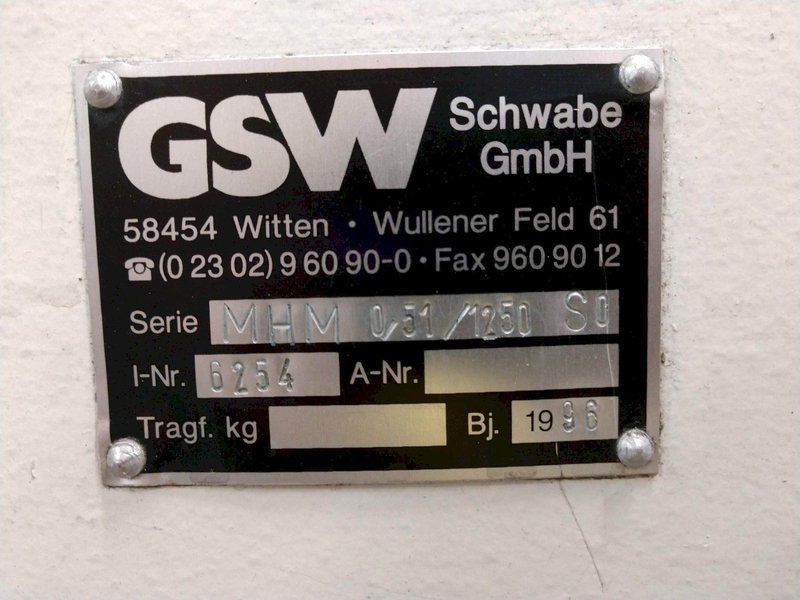 1,100 LB X 16&quot; GSW MODEL #MHM0.5/1250SO SERVO MOTORIZED COIL REEL UNCOILER, NEW 1996: STOCK 12988