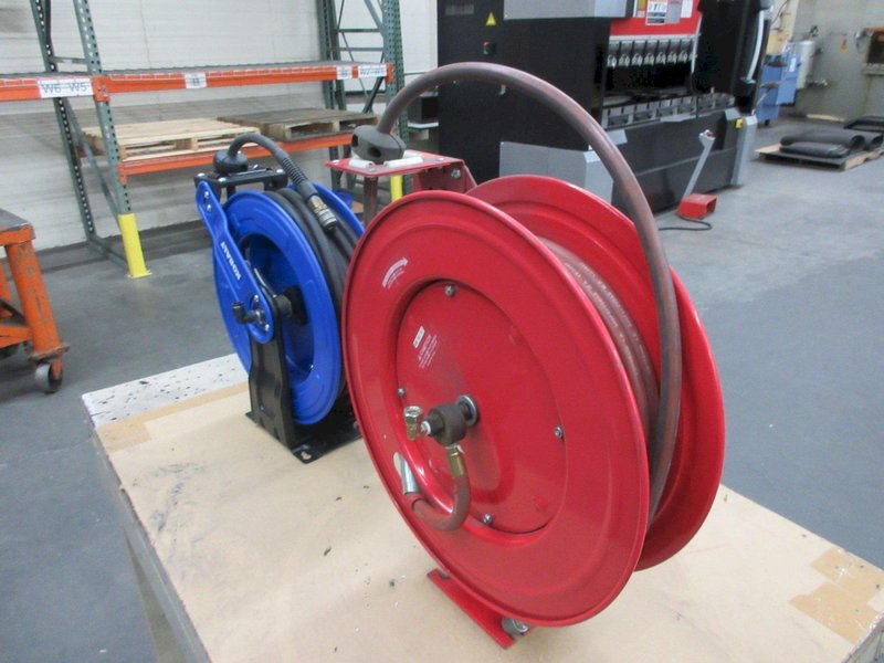 Wallmount Air Hose Wheels with Hose (2) - Auction Item