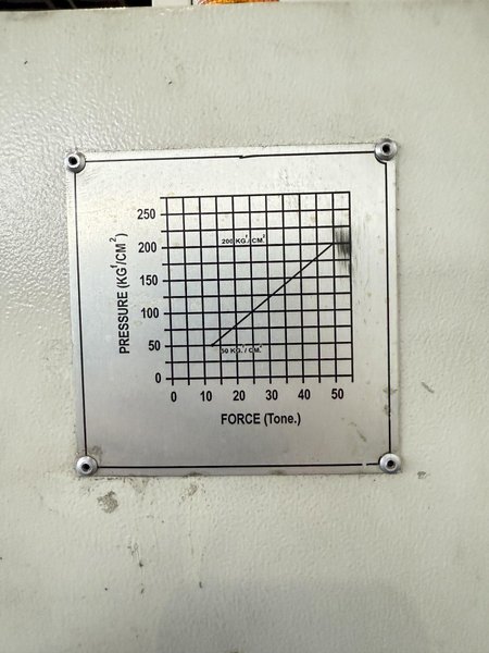 50 TON BP POWER ENGINEEERING FOUR POST HYDRAULIC PRESS (2014). STOCK # 0130425.