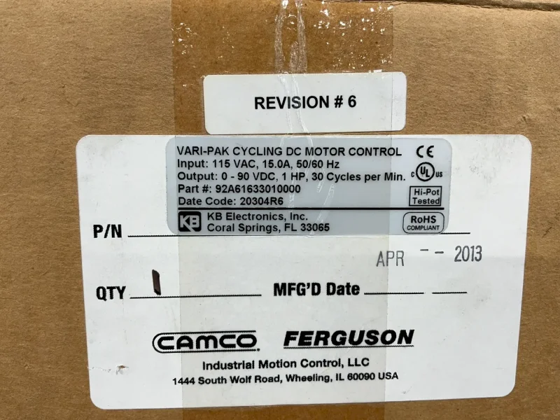 CAMCO DC MOTOR CONTROL