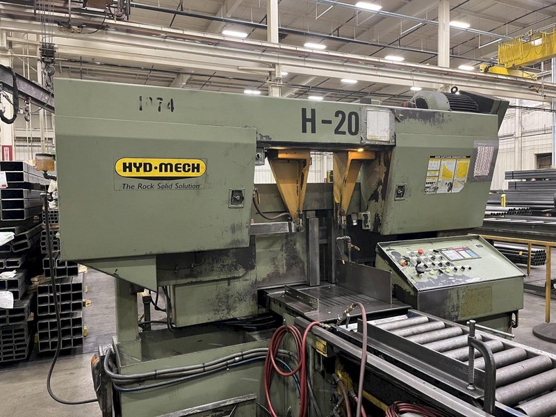 20" X 20" HYD-MECH MODEL #H-20A AUTOMATIC FEED HORIZONTAL H20A BAND SAW, WITH NESTING STOCK #2925