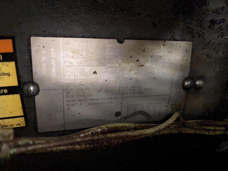 75 HP SULLAIR MODEL #VS20-75W ROTARY SCREW VACUUM SYSTEM: STOCK #22502