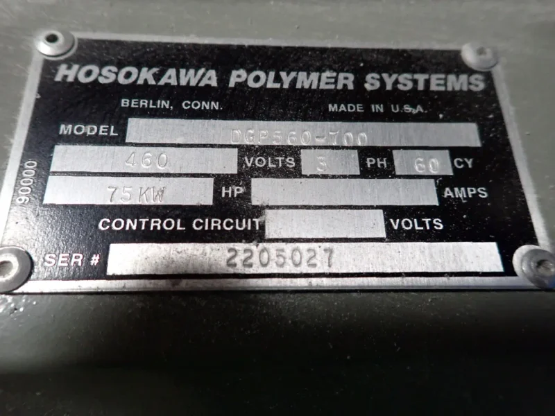 HOSOKAWA POLYMER SYSTEMS GRANULATOR  -  DGP560-700