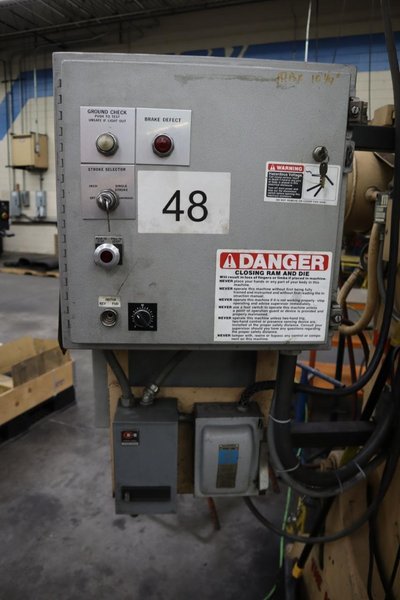 Minster No5 OBI Punch Press, 45 Ton, Single Crank, FLywheel, Air-Clutch, Dual Palms