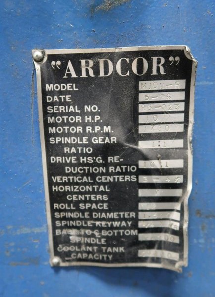 11 STAND X 1.5&quot; ARDCOR MODEL #M10E-R U-JOINT DRIVE ROLLFORMER 12&quot; ROLL SPACE: STOCK #20798