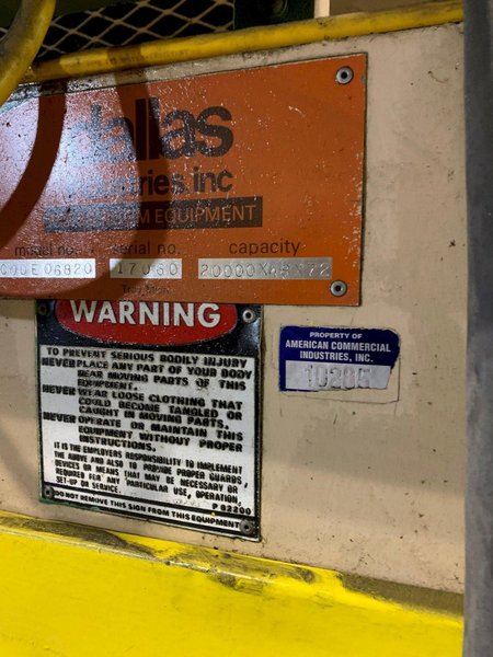 Dallas Ind. Motorized Coil Reel Uncoiler 20,000 Lbs.