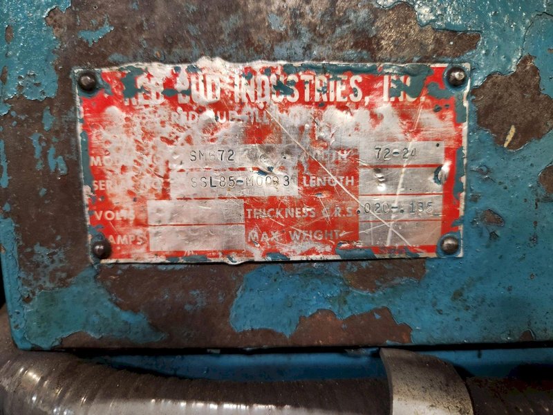 72&quot; X .135&quot; RBI (RED BUD INDUSTRIES) MODEL #SM6-72 AUTOMATIC CUT-TO-LENGTH (CTL) BLANKING LINE: STOCK #20195