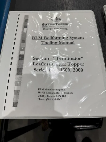 22 STAND X 2" RLM (NEW 2004) ROLLFORMER LINE TOOLED FOR TERMINATOR GUTTER TOPPER, 26" ROLL SPACE STOCK# 4413