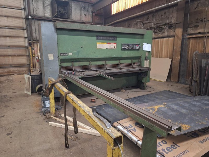 1/2″ x 10′ Cincinnati Model 500HS-10 Hydraulic Power Squaring Shear, 1990