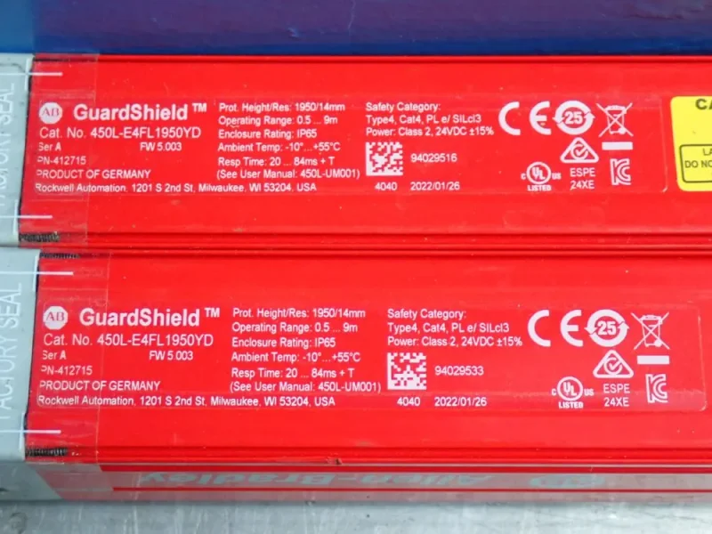 Allen-bradley Light Curtain Pair - 450l-e4fl1950yd