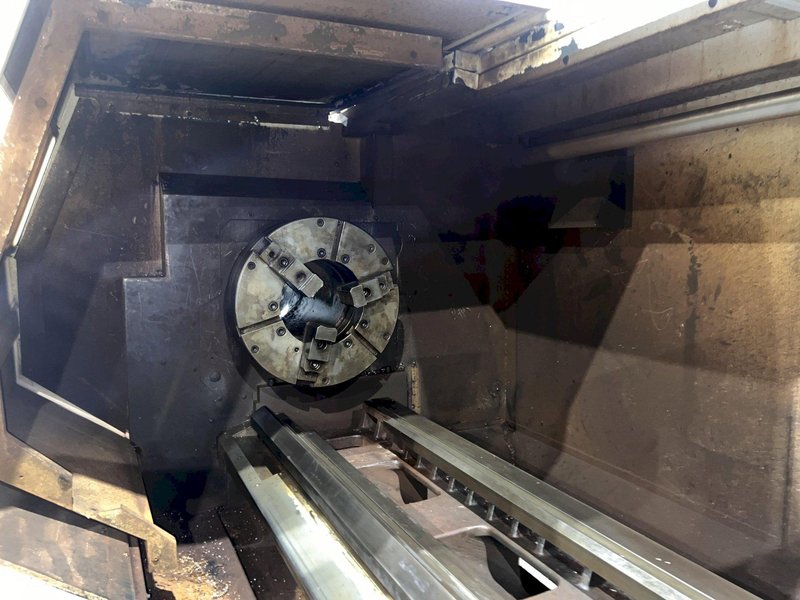32" x 120"  X 12" HOLLOW SPINDLE WILLIS MODEL #32120-ENC BIG-BORE CNC LATHE, WITH FANUC CONTROLS: STOCK #21891
