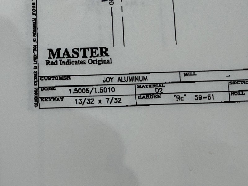 30 STAND X 1.5" RLM (NEW 2001) ROLLFORMER LINE TOOLED FOR LEAF SOLUTIONS GUTTER TOPPER, 20" ROLL SPACE: YOBRO 25923