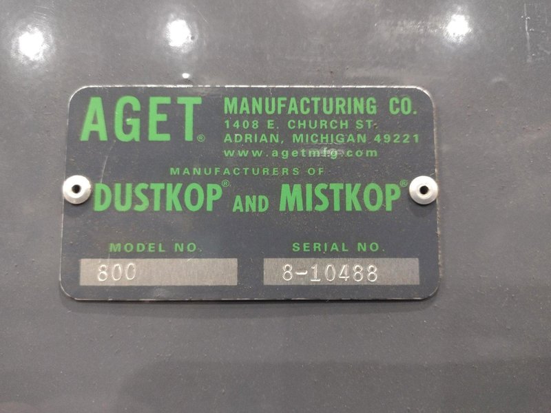 3/4 HP AGET DUSTKOP MODEL #800 DUST COLLECTOR: STOCK #22582