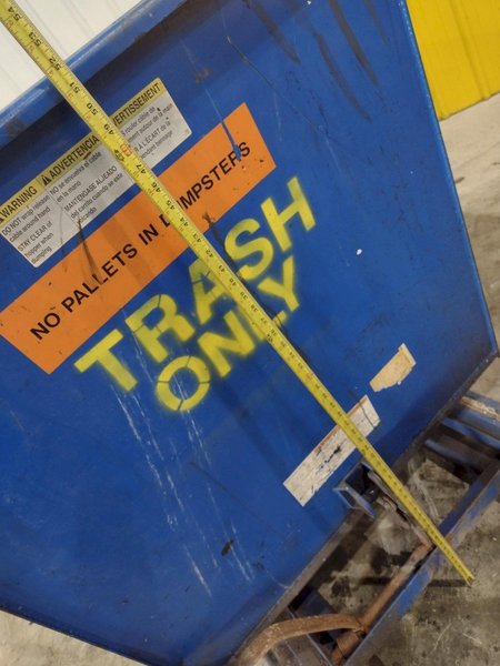 1 YARD X 6,000 LBS VESTIL MODEL #D-HOP-100-HD SELF DUMPING HOPPER: STOCK #22489