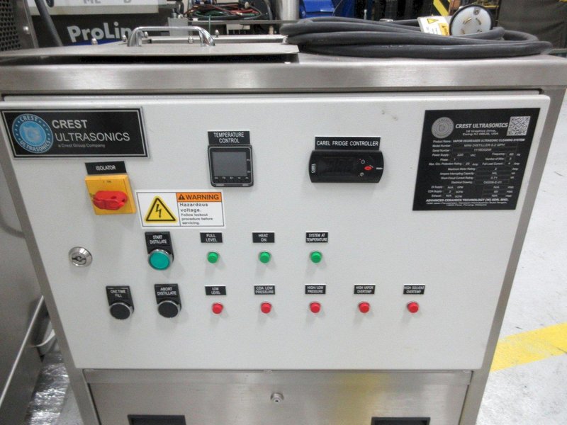 Crest Ultrasonics Solvac S1-1812 Vapor Degreaser System with Distilling Unit and (2) 5 Gallon Pails of Solvent- Auction Item