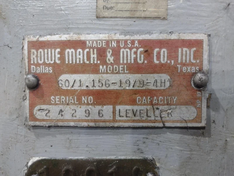 60" X .057" 19 ROLL HERR-VOSS 66/1.156-19/9 4-HI PRECISION LEVELER. STOCK # 14644