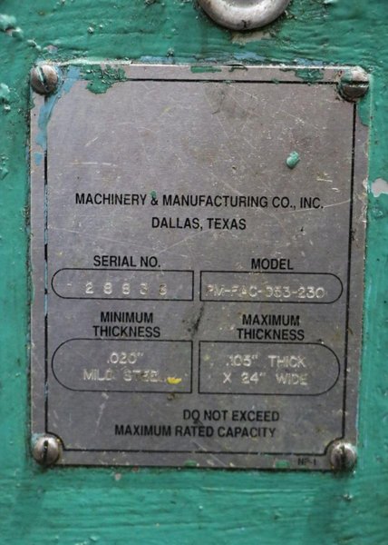 10,000 LBS X 30&quot; X 60&quot; ROWE SERVO FEED LINE: YOBRO #24518