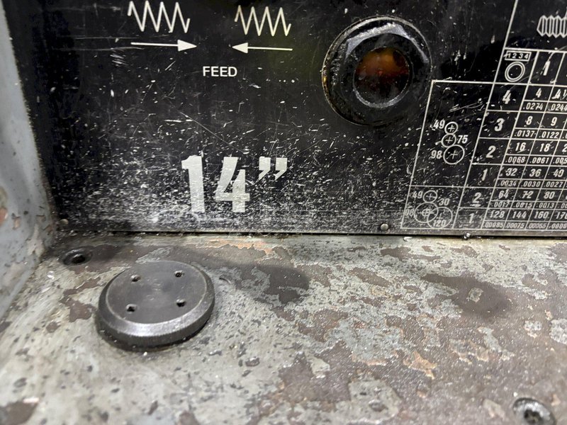 14&quot; X 40&quot; REPUBLIC MODEL #14 ENGINE LATHE WITH METRIC &amp; 2&quot; HOLE: STOCK #23667