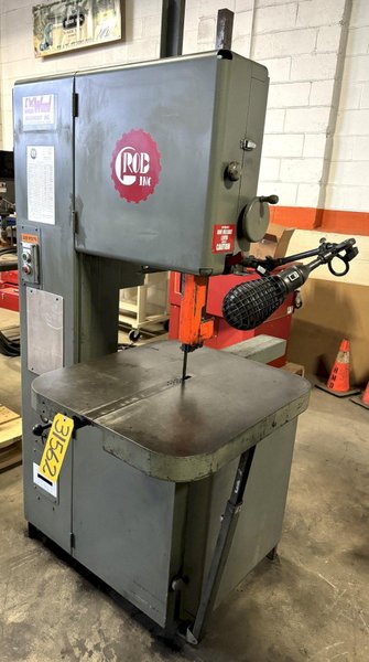 18" Grob Vertical Band Saw 4V-18, 40-5000 FPM, 28" x 24" Air-Hyd. Feed Tbl., 3 HP