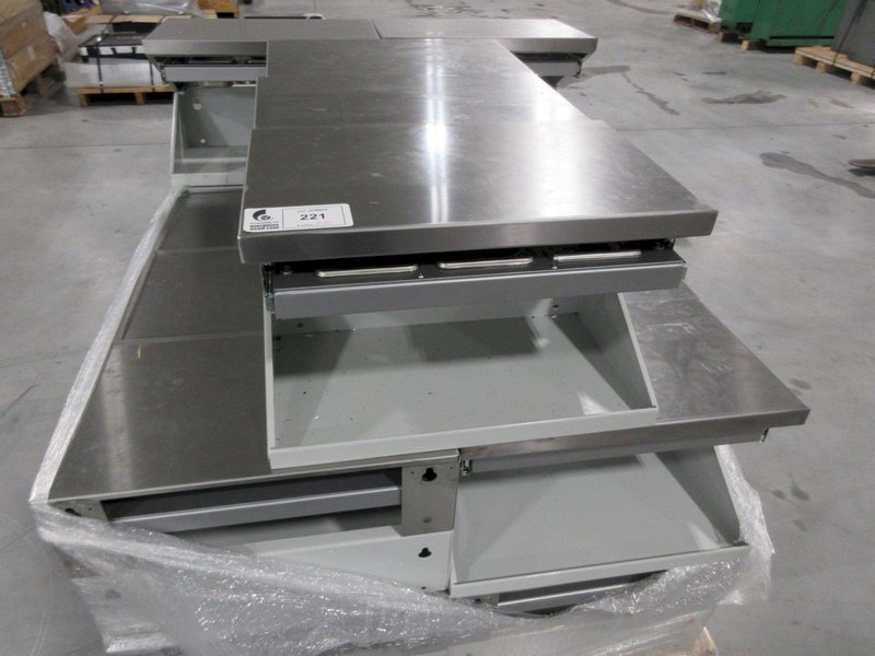 Haas Front Shelving Unit, With Writing Table &amp; Sliding Drawer Storage Tray (21)- Auction Item