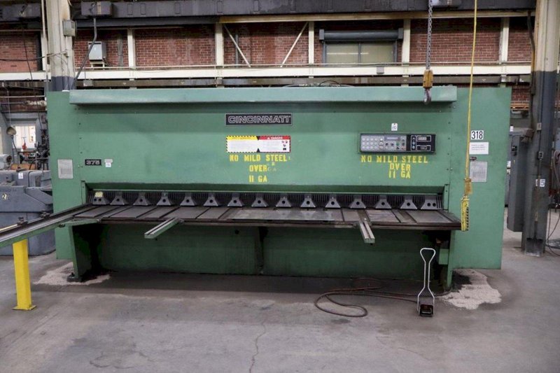 14&#039; X 3/8&quot; CINCINNATI 375 HS POWER SQUARING SHEAR WITH BACK GAUGE; FLOOR STANDING: YOBRO #24238