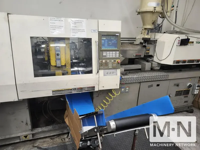110 TON 3.3 OZ TOSHIBA MODEL EC110NV21-2 ELECTTRIC INJECTION MOLDING MACHINE MFG 2005