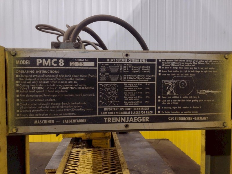 24" x 8.5" TRENNJAEGER MODEL #PMC-8 AUTOMATIC COLD SAW: STOCK #19716