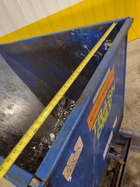 1 YARD X 6,000 LBS VESTIL MODEL #D-HOP-100-HD SELF DUMPING HOPPER: STOCK #22489