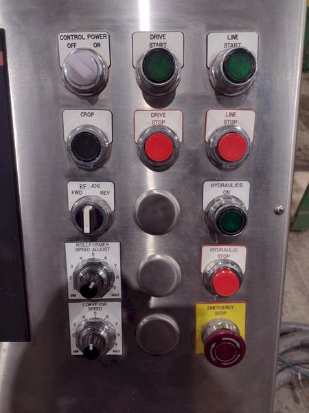 16 STAND X 36&quot; WIDE R-PANEL ASC ROLLFORMER LINE WITH REEL &amp; CUT OFF, BECK CONTROLS: STOCK 21176