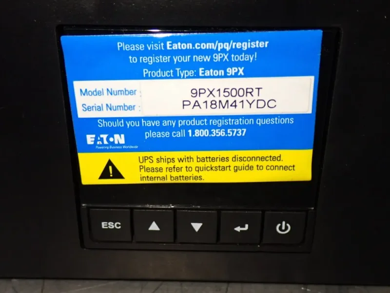 EATON 1350WATT RACK MOUNT UNINTERRUPTIBLE POWER SUPPLY  -  9PX1500RT