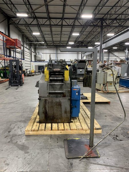 2500 lbs. x 12" Coe Press Equipment Double End Reel and Powered Straightener