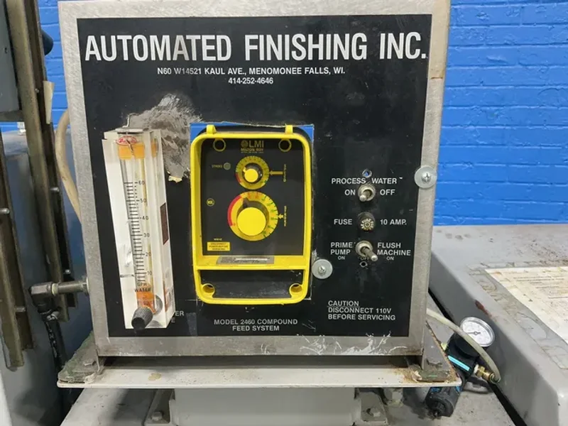 AUTOMATED FINISHING INC. 3 HP / THREE 11.5”X11” TANKS VIBRATORY FINISHER  -  12V5