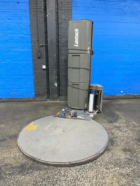 LANTECH 65” DIAMETER TURNTABLE Q-SERIES SEMI-AUTOMATED STRETCH WRAPPING SYSTEM