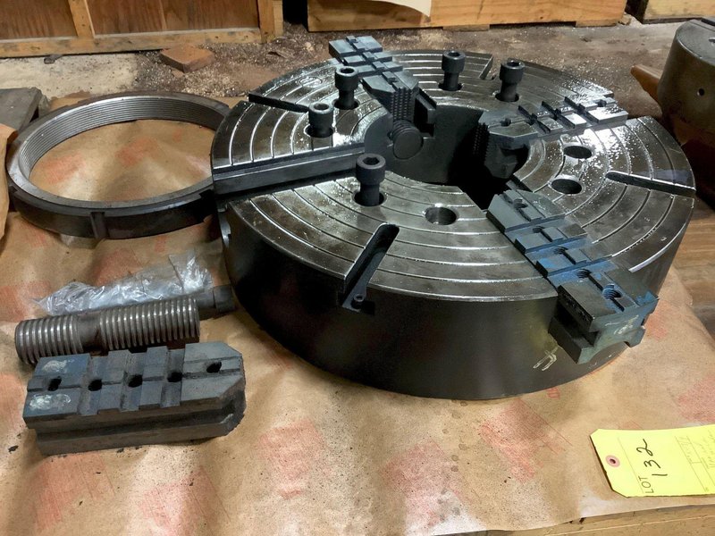 Used, 24&quot; Manual 4-Jaw Chuck with 8&quot; Thru Hole