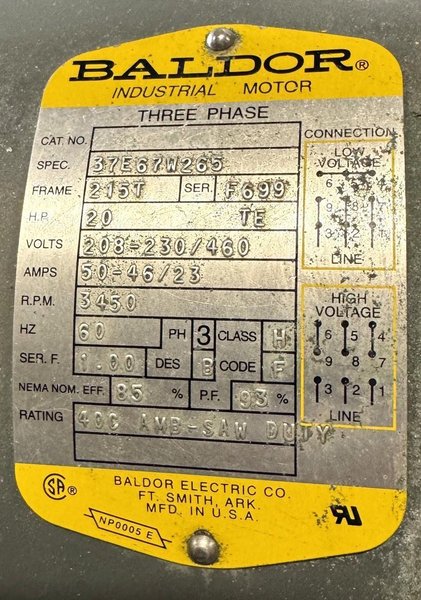 20"/22" Everett Abrasive Saw 20AA22, Miter, Air Vise, 20 HP