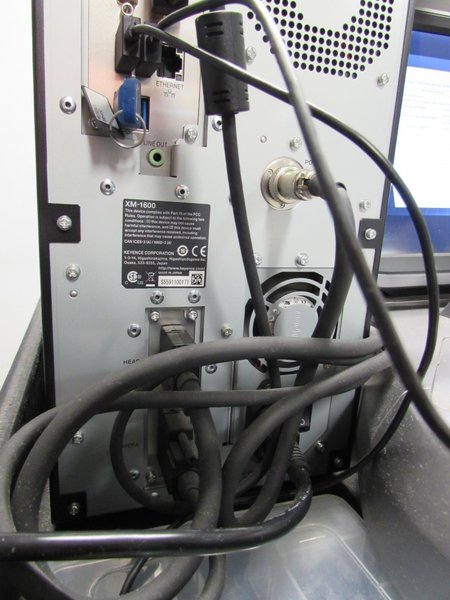 Keyence XM-M1200 Coordinate Measuring System with XM-P1000 Probe, XM-1600 Handheld Controller, XM-S1200 Base and Movable Stage, Software, XM-C1000 Computer Unit and  Monitor Screen