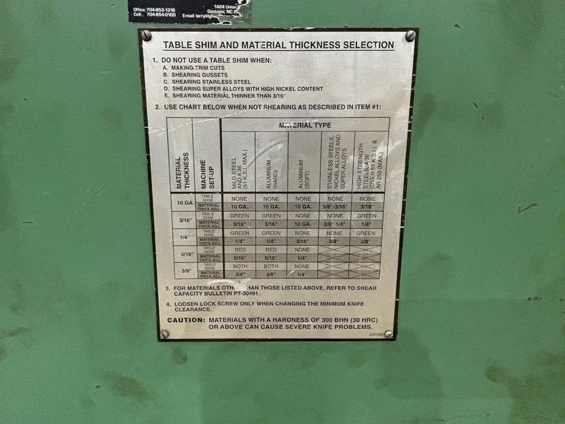 14&#039; X 3/8&quot; CINCINNATI 375 HS POWER SQUARING SHEAR WITH BACK GAUGE; FLOOR STANDING: YOBRO #24238