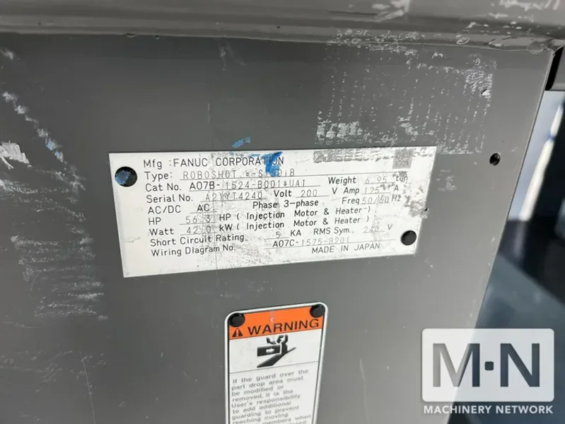 165 TON 8.8 OZ MILACRON ALPHA-S150iB ROBOSHOT INJECTION MOLDING MACHINE MFG 2021