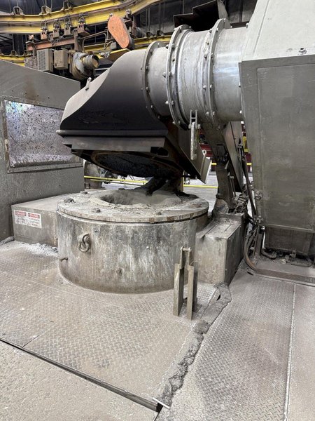 2021 Inductotherm melt system with 2- traveling charge feeders with scales, Inductotherm type 3000 DT-2 ACF-2 3000 kw power supply rated at 300 h. s/n 21H-381478-246-11 interconnecting buss and cables, 2- 4metric steel shell furnaces with stands, hydraulic system , water system with twin 50hp pumps, 2021 Emsco model Hypro 25 stainless steel heat exchanger , related piping, controls, remote operators stand, related controls, lining pushout, Sonmez incoming power transformer type HTYAA3KH-326623 s/n 15729 rated at 3260-4025 KVA, 12,470 volt primary volts, 2x575 secondary volts, spare incoming transformer same as above s/n 15364