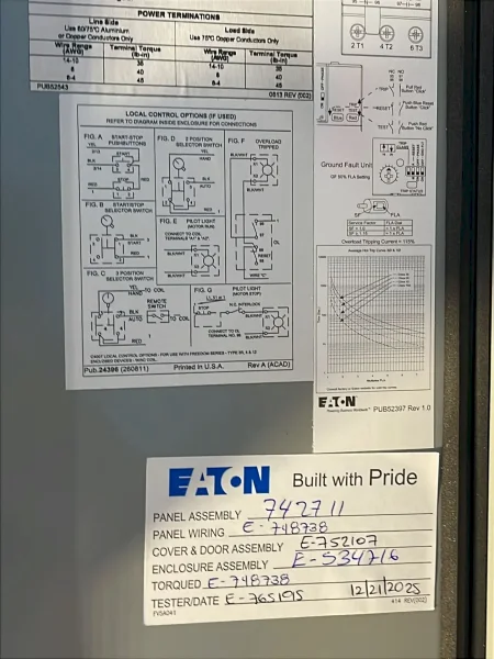 EATON ENCLOSED COMBINATION MOTOR STARTER  -  ECN1801E0B